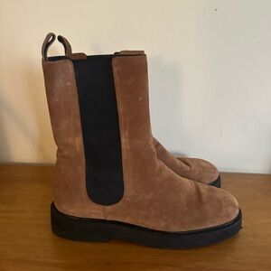 Staud Brown Suede Chelsea Boots